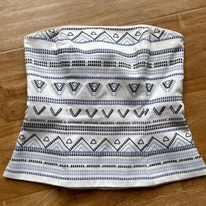 White, blue and black White House black market tube top